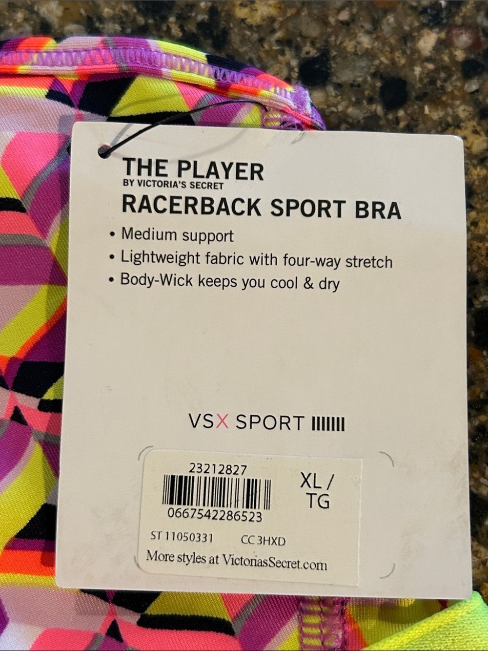 NEW Victoria’s Secret The Player VSX Sport Pink Geometric Racerback Sports Bra - Picture 3 of 6